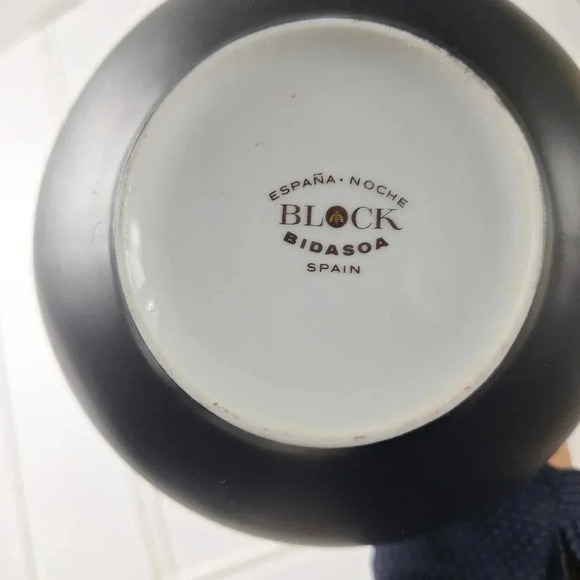 Espana Noche Block Bidasoa Spain Tea/Coffee Pot Creamer & Sugar Bowl Black Matte - Picture 10 of 14